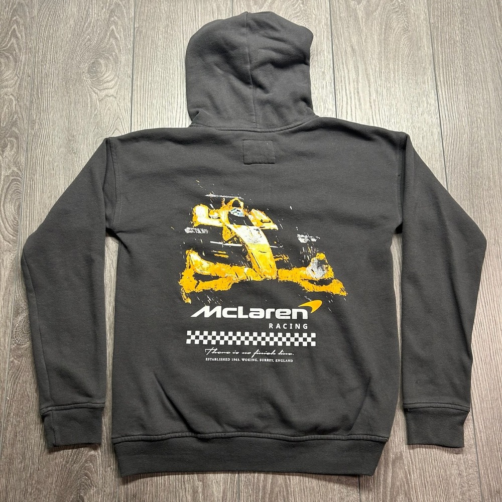 McLaren Formula 1 Team Kids Hoodie Black Graphic Racing Sweatshirt Size 13/14